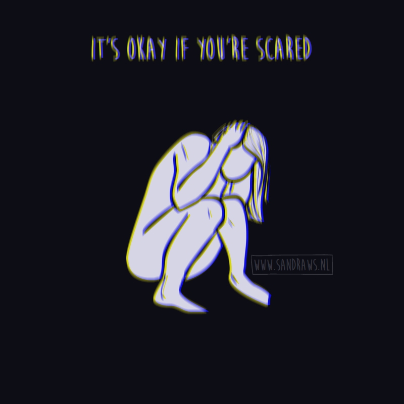 being scared - illustratie